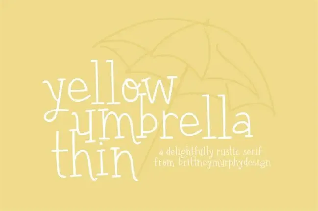 Yellow Umbrella font