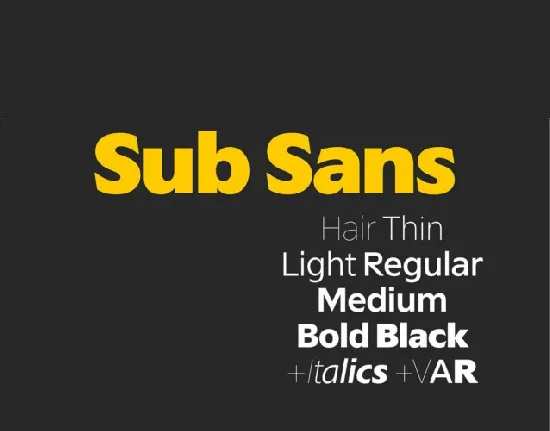 Sub Sans Family font