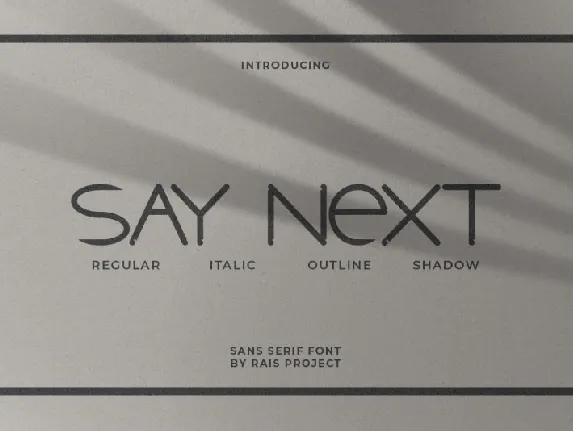 Say Next font