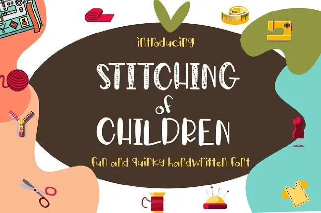 Stitching of Children font