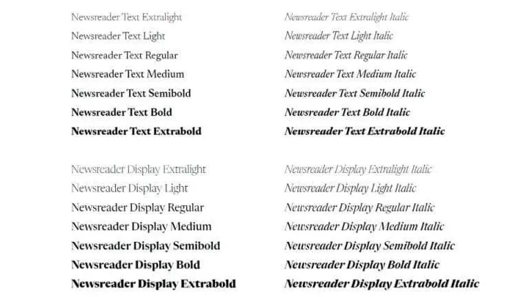 Newsreader font