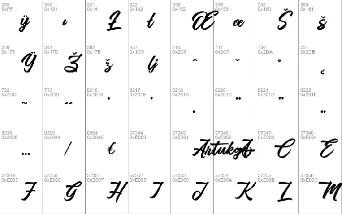 Artukge Script font