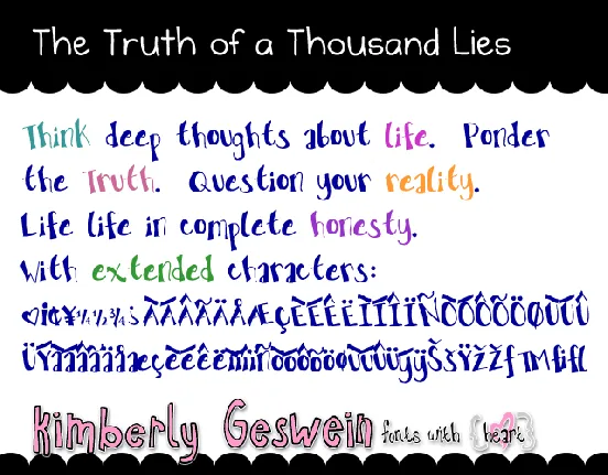 The Truth of a Thousand Lies font