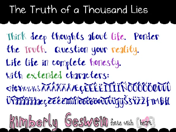 The Truth of a Thousand Lies font