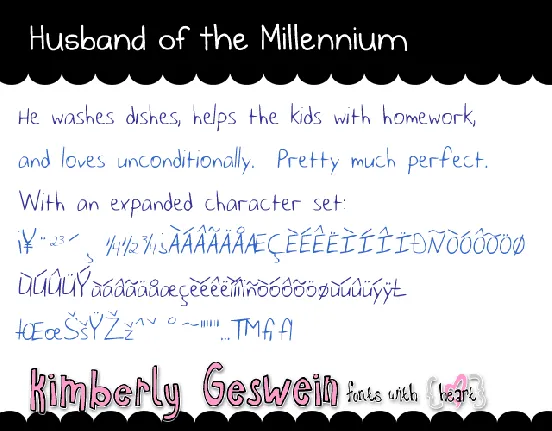 Husband of the Millennium font