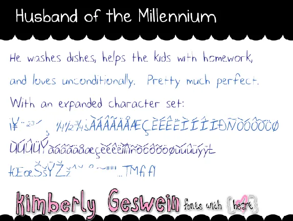 Husband of the Millennium font