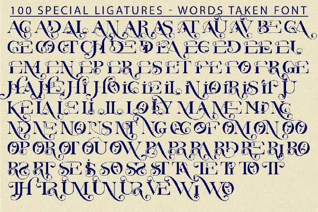 Words Taken Demo font