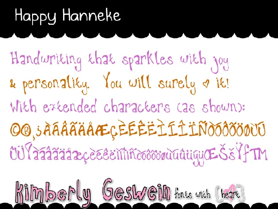 happyhanneke font