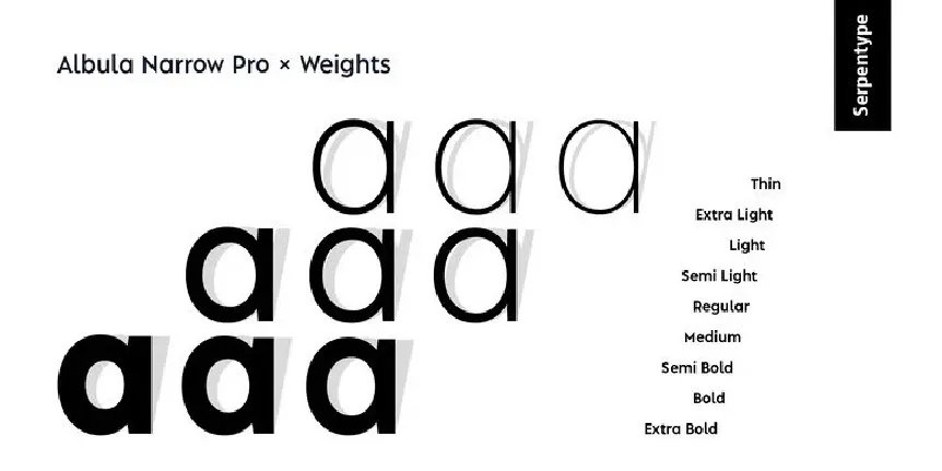 Albula Narrow Pro Family font