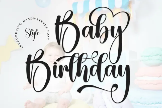 Baby Birthday Script font