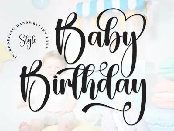 Baby Birthday Script font