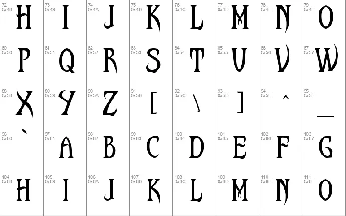 Malefic font