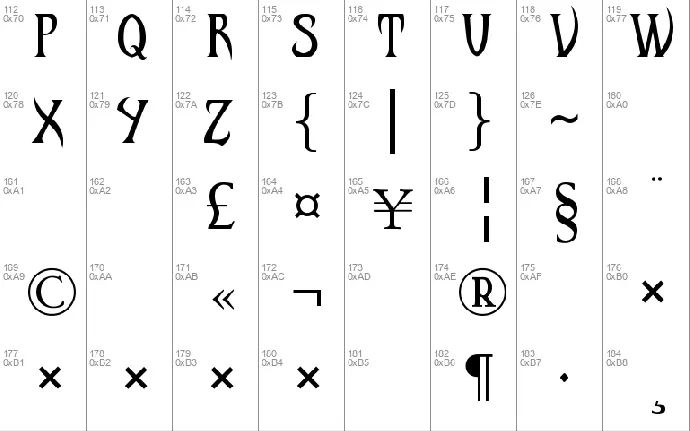 Malefic font