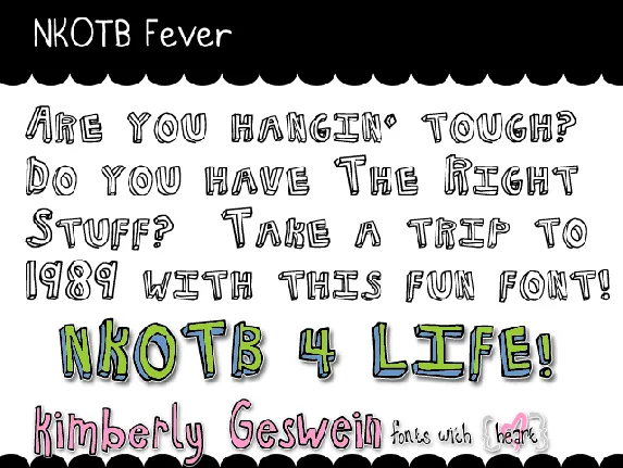 NKOTB Fever font