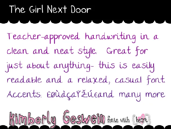 The Girl Next Door font