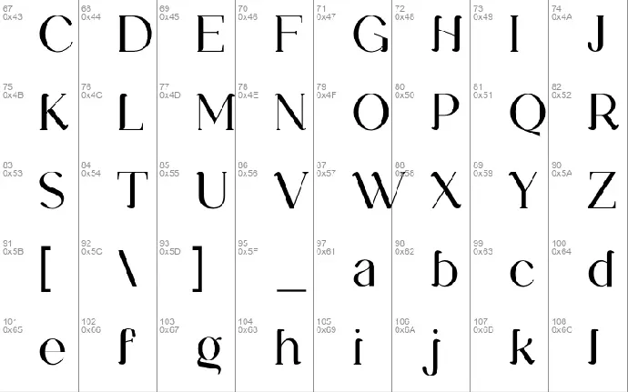 Kinematical font