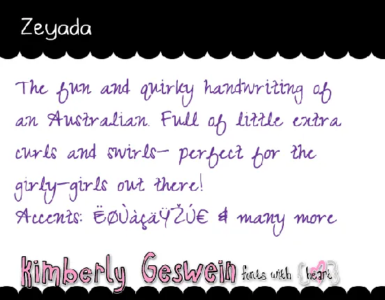 Zeyada font