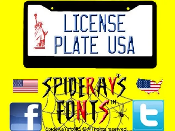 License Plate Usa font