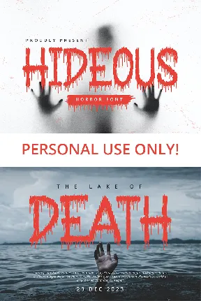 Hideous – Horror Display font