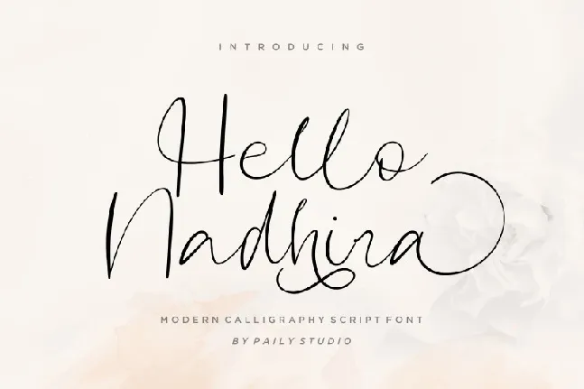 Hello Nadhira Calligraphy font