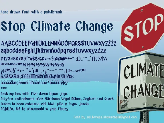 zai Stop Climate Change font