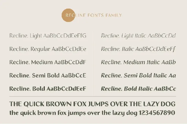 Recline font