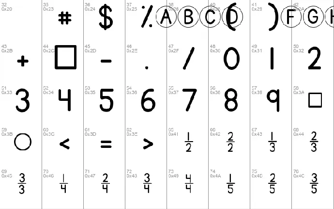 KG Traditional Fractions font