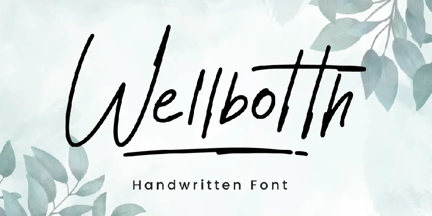 Wellbotth - Personal Use font