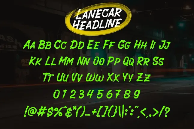 Lanecar font