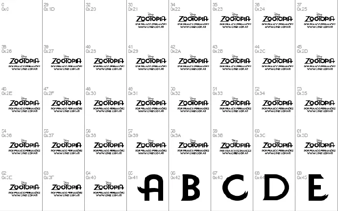 Zootopia JPosters font