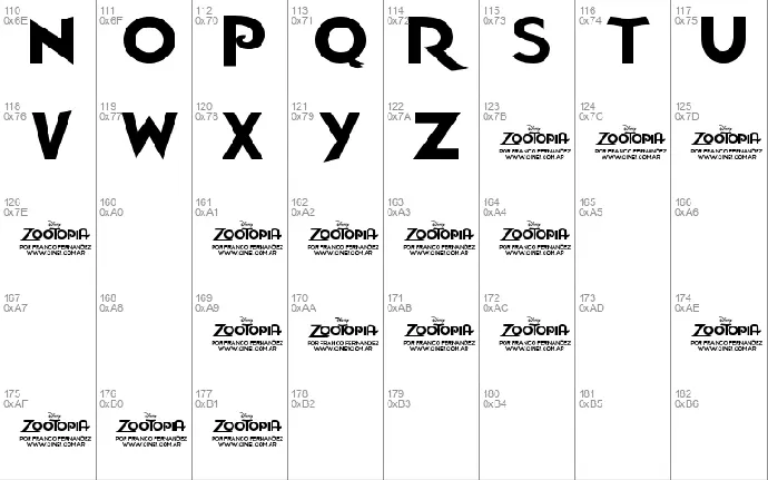 Zootopia JPosters font