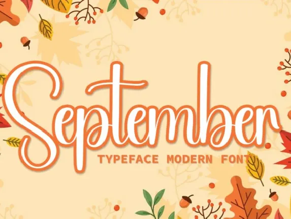 September Script font