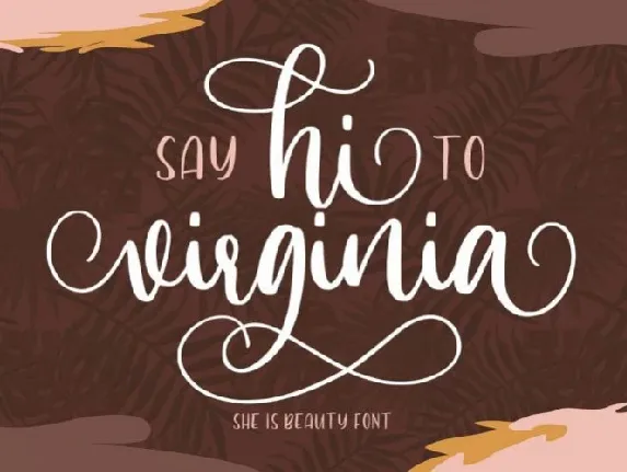 Hi Virginia Calligraphy font