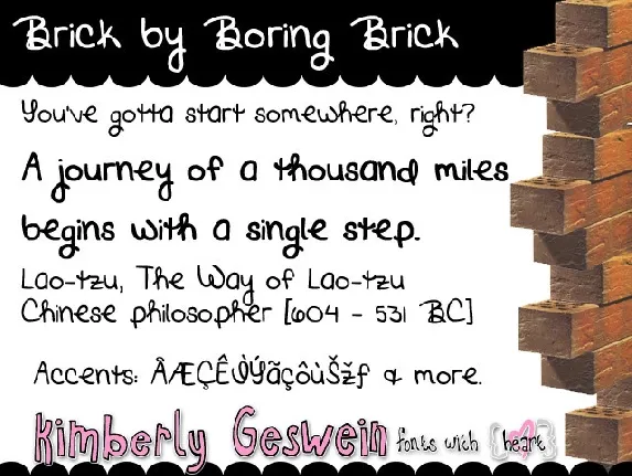 Brick by Boring Brick font