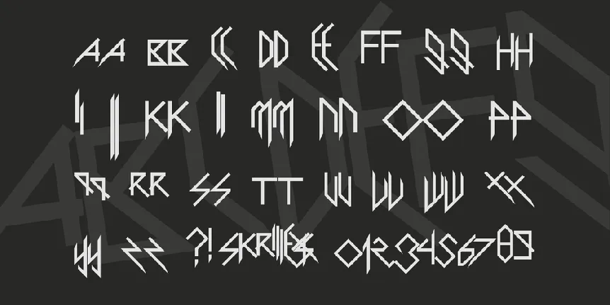 Scary Glyphs and Nice Characters font