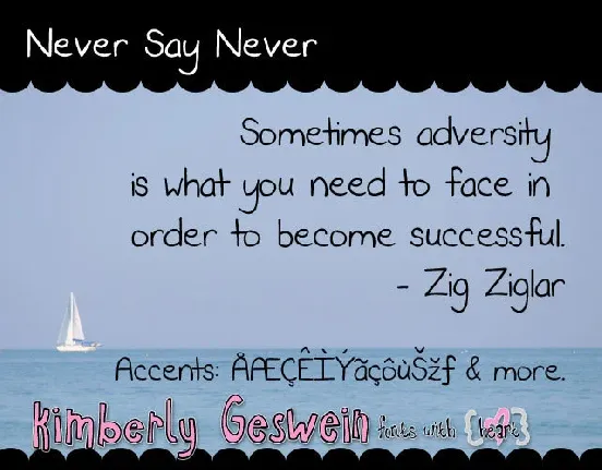 Never Say Never font