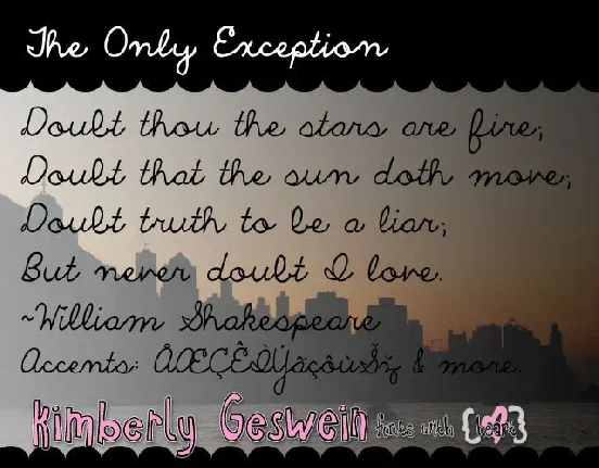 The Only Exception font