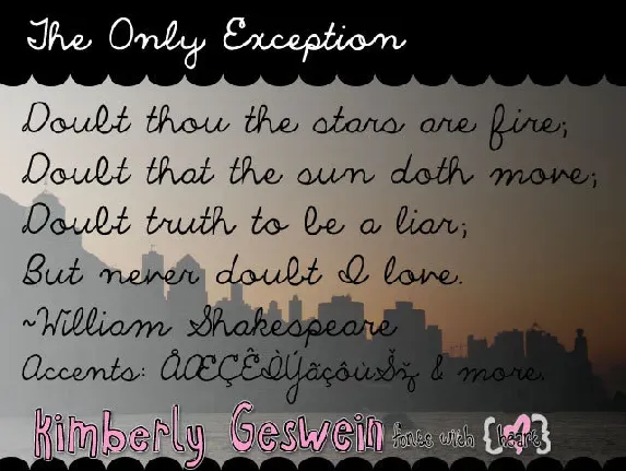 The Only Exception font