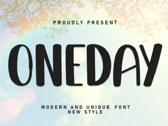 Oneday Display font