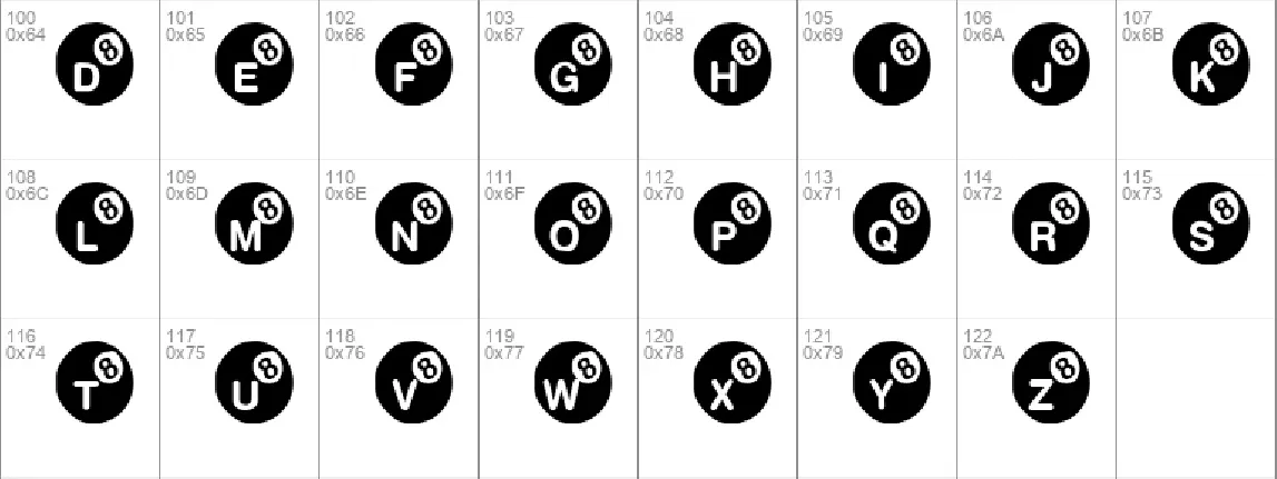 KR Eight Ball font