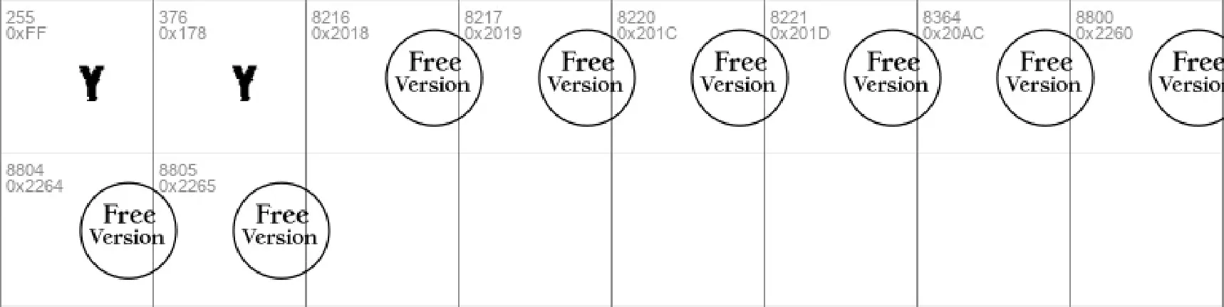 DEBUG FREE TRIAL font