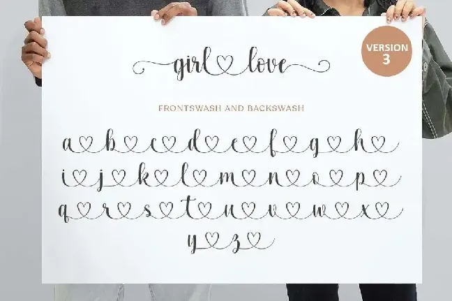 girl love Script font