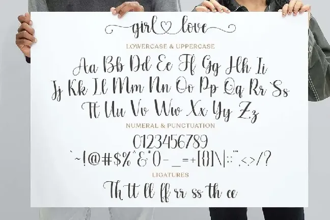 girl love Script font