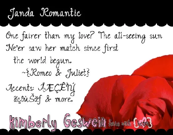 Janda Romantic font