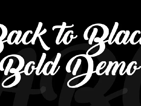 Back to Black Bold Demo font