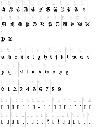 Pixeled English font