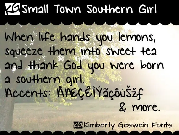 KG Small Town Southern Girl font