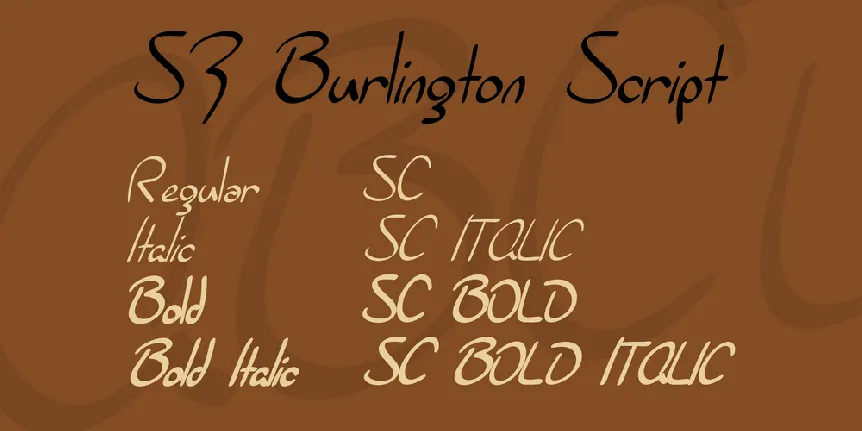 SF Burlington Script font