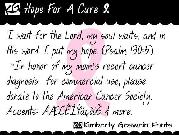 KG Hope For A Cure font