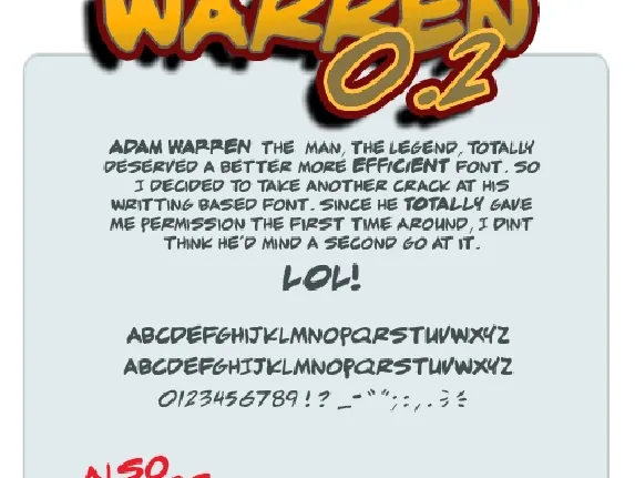 adam warren 0.2 font